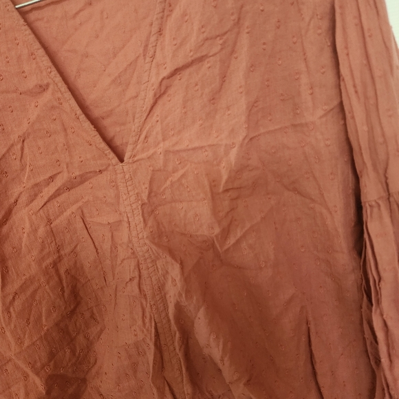 Lovestitch Dusty Rose Boho Eyelet tie top 100% cotton Size Small - Picture 4 of 7